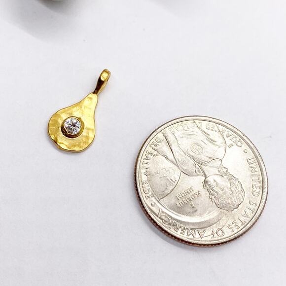 NEW Anthropologie Gold Whisper Teardrop Molten Birthstone Charm - Picture 16 of 16